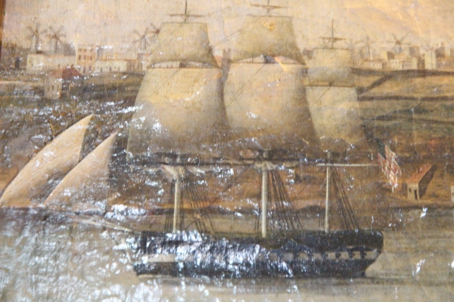 Painting of US Frigate at Port Mahon